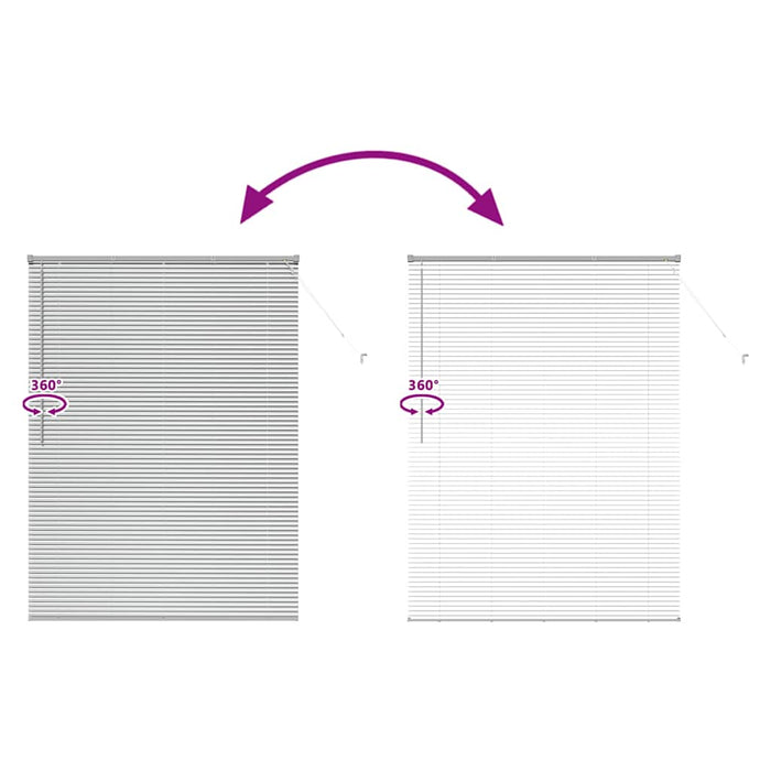 Vindu persienne med gardiner Annet Sølv 125 x 175 cm Aluminium