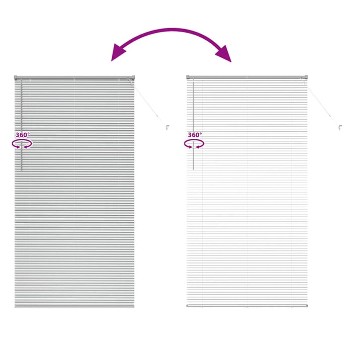 Vindu persienne med gardiner Annet Sølv 80 x 130 cm Aluminium