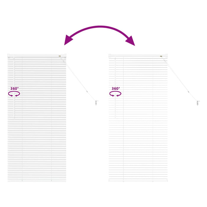 Vindu persienne med gardiner Annet Hvit 60 x 130 cm Aluminium