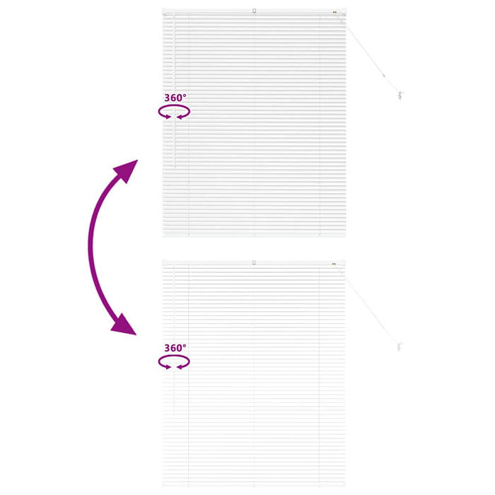 Vindu persienne med gardiner Annet Hvit 100 x 130 cm Aluminium