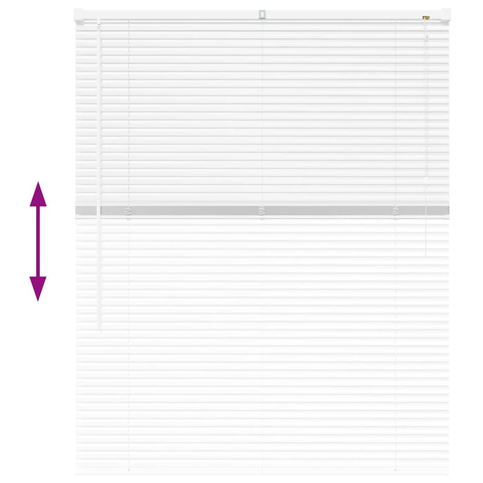 Vindu persienne med gardiner Annet Hvit 100 x 130 cm Aluminium