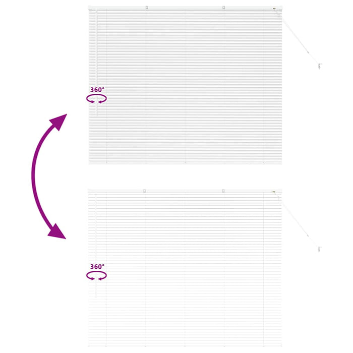 Vindu persienne med gardiner Annet Hvit 80 x 130 cm Aluminium