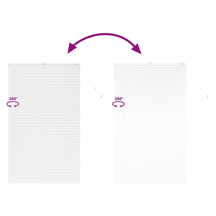 Vindu persienne med gardiner Annet Hvit 105 x 175 cm Aluminium