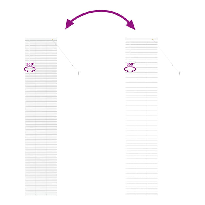 Vindu persienne med gardiner Annet Hvit 40 x 220 cm Aluminium