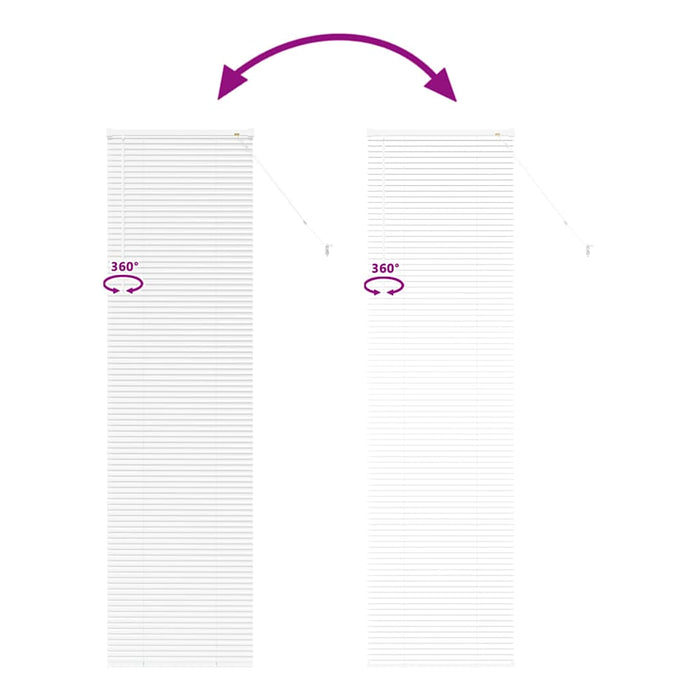 Vindu persienne med gardiner Annet Hvit 60 x 220 cm Aluminium