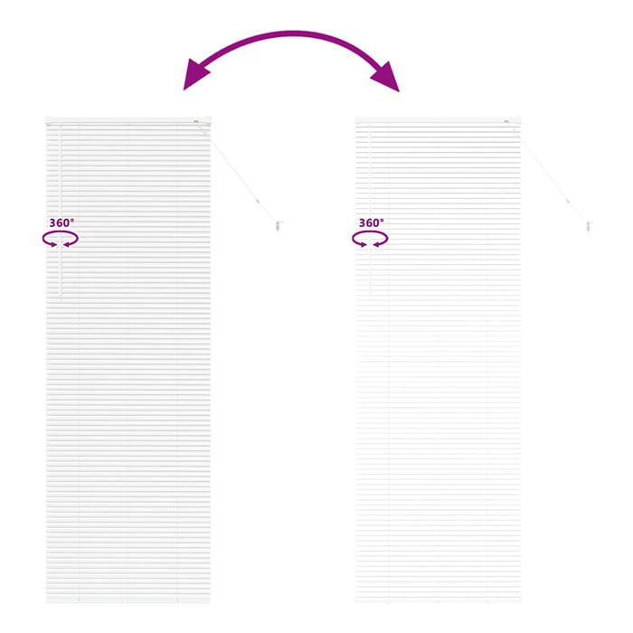 Vindu persienne med gardiner Annet Hvit 80 x 220 cm Aluminium