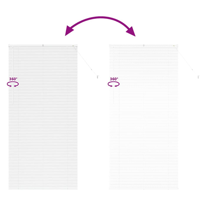Vindu persienne med gardiner Annet Hvit 100 x 220 cm Aluminium