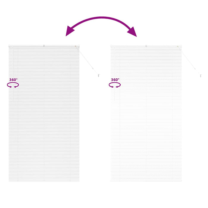 Vindu persienne med gardiner Annet Hvit 110 x 220 cm Aluminium