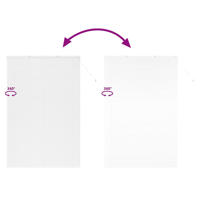 Vindu persienne med gardiner Annet Hvit 150 x 220 cm Aluminium