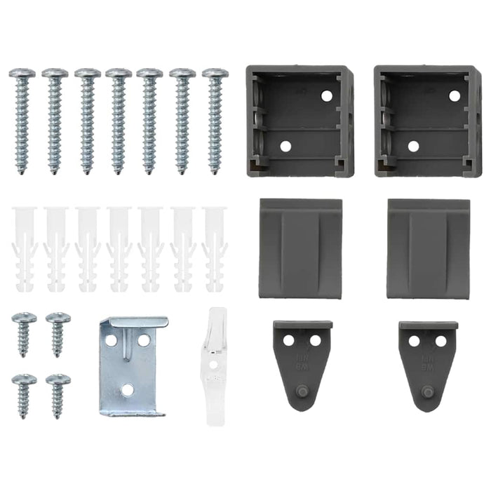 Vindu persienne med gardiner Annet Mørkegrå 100 x 175 cm Aluminium