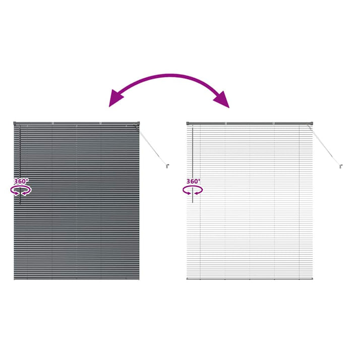 Vindu persienne med gardiner Annet Mørkegrå 140 x 175 cm Aluminium