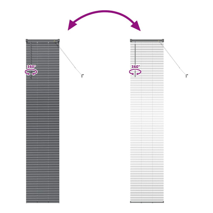 Vindu persienne med gardiner Annet Mørkegrå 80 x 130 cm Aluminium