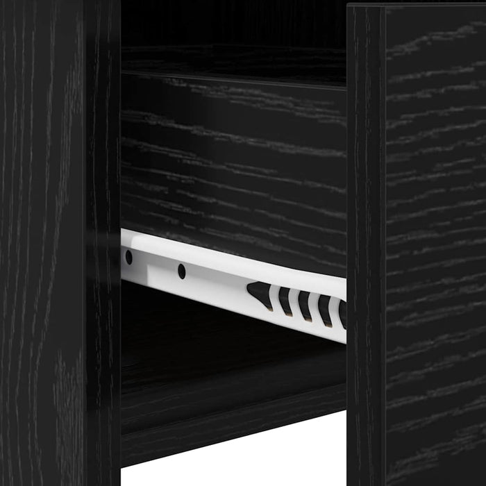 Sminkebord med skuff Svart eik 100 x 45 x 76 cm Konstruert tre