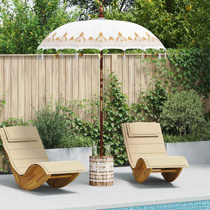 Balinesisk Parasol Krem 180-190 cm Bomull, massivt tre