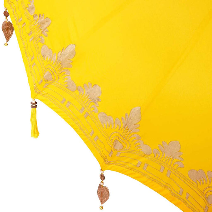 Balinesisk Parasol Gul 210-220 cm Bomull, massivt tre