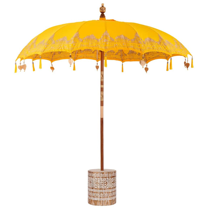 Balinesisk Parasol Gul 210-220 cm Bomull, massivt tre