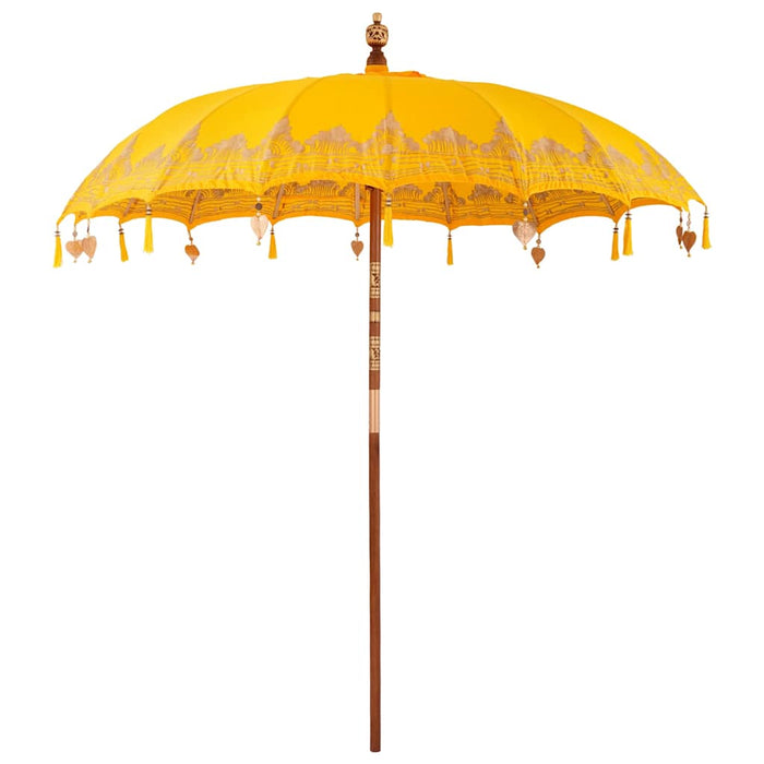 Balinesisk Parasol Gul 210-220 cm Bomull, massivt tre