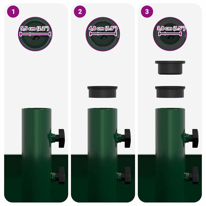 Parasolbase med plantekasse grønn 45 x 45 x 45 cm Stål