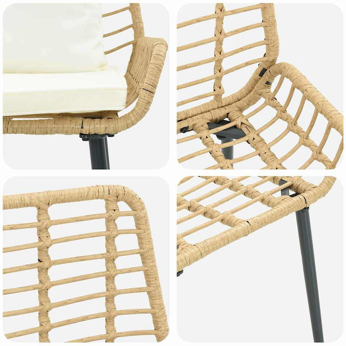 Hagebenk Svart, Antrasitt 109 x 63 x 83 cm Poly rattan, stål