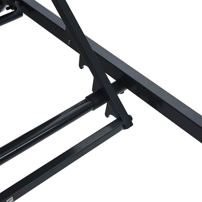 solstol Svart Stål, Textilene Enkelt Justerbare armlener