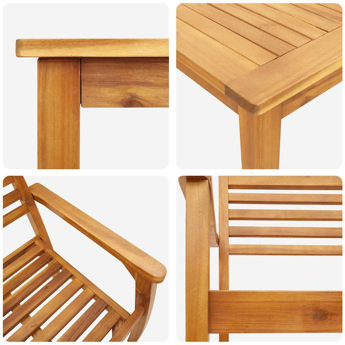 3-delt hagemøbelsett i solide akasietre