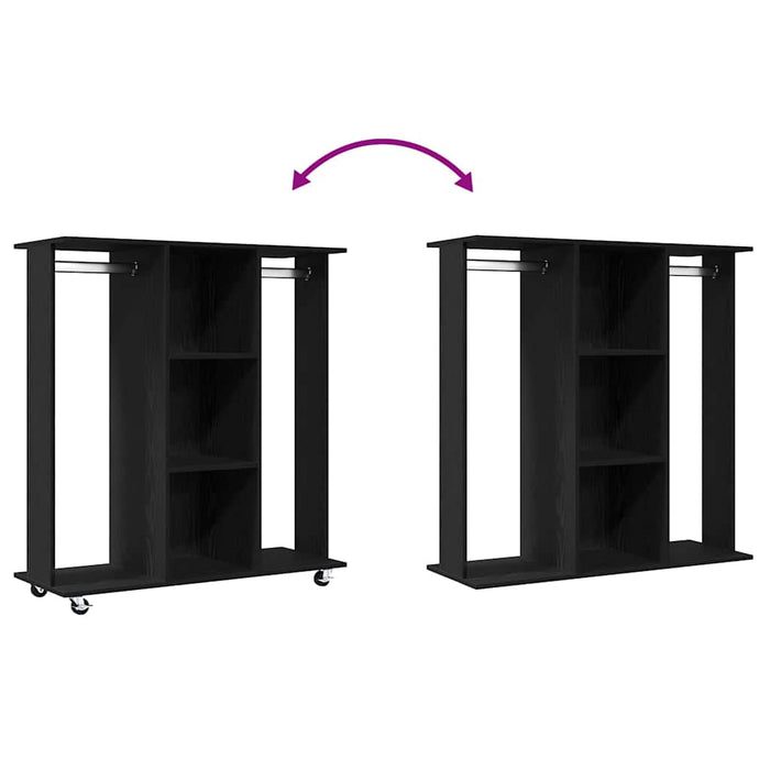 Garderobeskap Svart eik 102 x 38 x 110 cm Konstruert tre