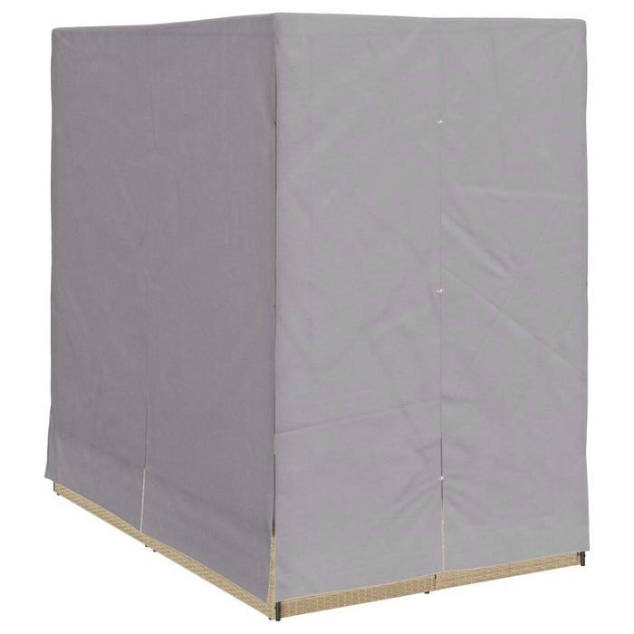 Dobbel Solseng med gardiner Justerbar Beige Standard for utendørs dagbed