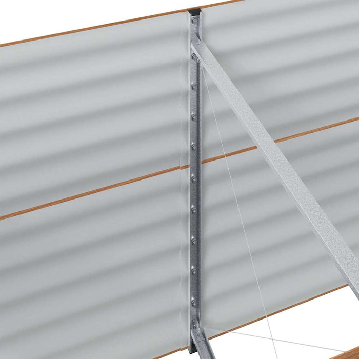 Hevet Bed i Hage Tre-effekt Galvanisert Stål 400 x 80 x 81 cm