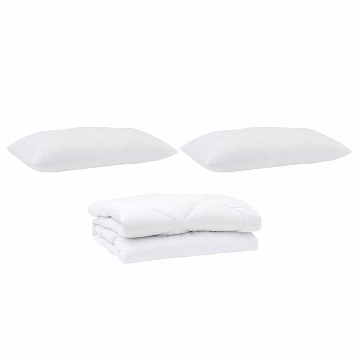 Dyne med puter Argyle med pute 3 pcs Hvit 240 x 260 cm Mikrofiber