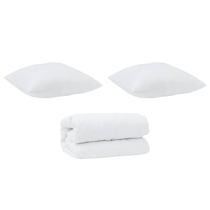 Dyne med Puter med pute 3 pcs Hvit Mikrofiber