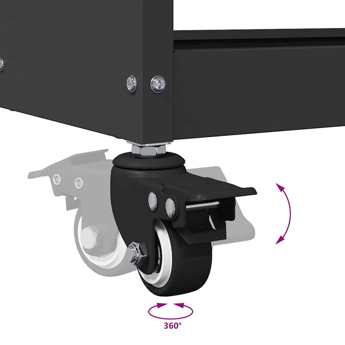 Verktøytrolley med hylle Svart 65 x 35 x 111 cm Kaldvalsestål