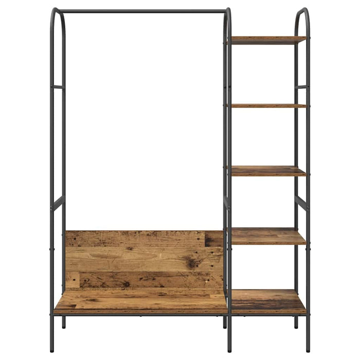 Klesstativ med hylle Brun 120 x 44 x 160 cm Konstruert tre