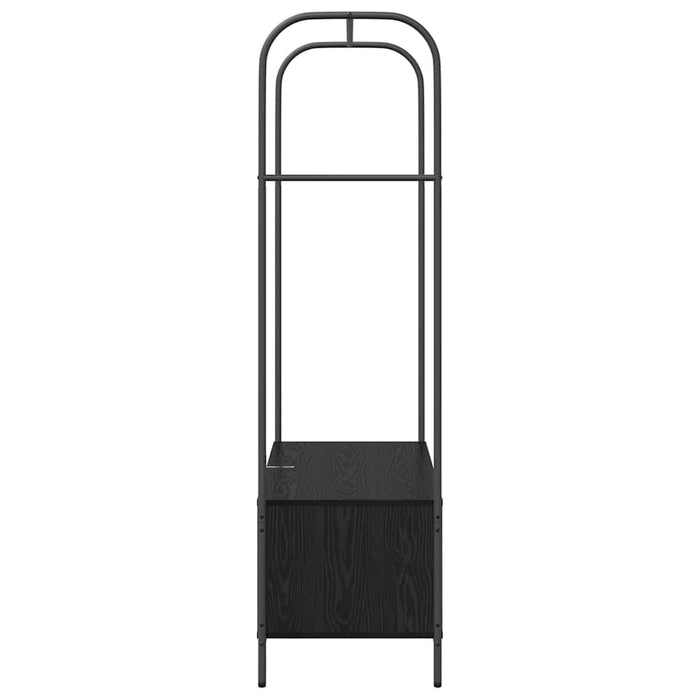 Klesstativ med lagring Svart 100 x 44 x 160 cm Konstruert tre