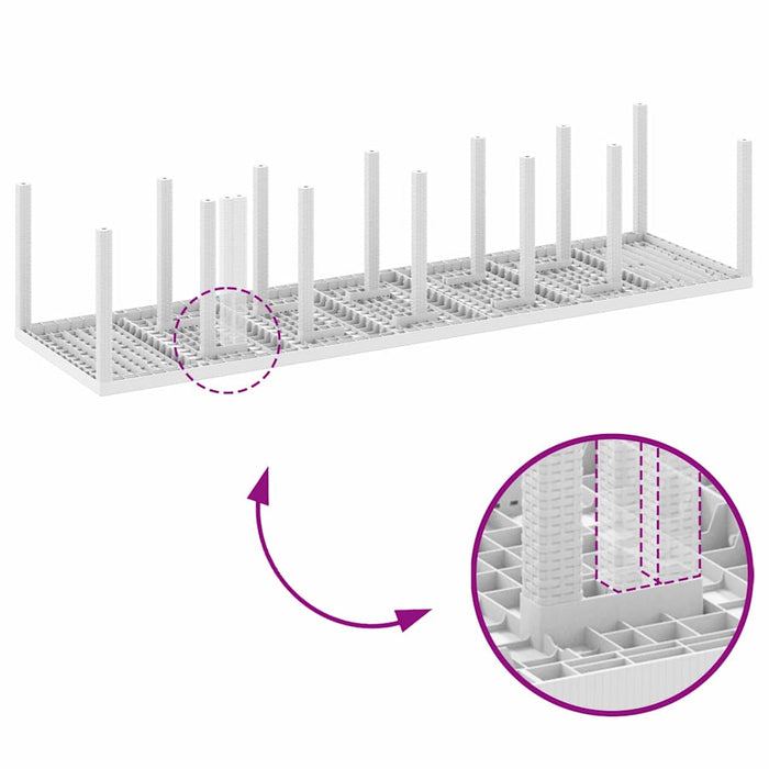 15 Delers Hage Dining Set med Puter Hvit Polyrotting