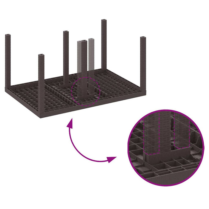 5-delers Hage Spise Møbelsett med Puter Brun Poly Rattan