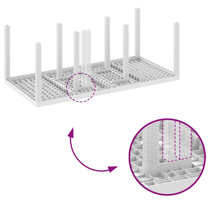 7 Delers Hage Spisegruppe med Puter Hvit Poly Rottingsett