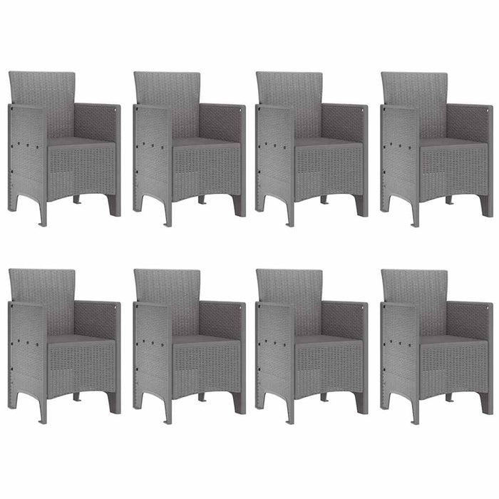 9 deler hage spisebordsett hvit polyrotting