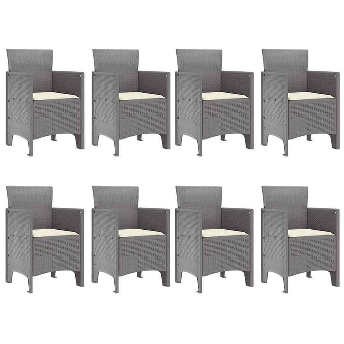 9-delt hagemøbelsett med puter Hvit Polyrotting