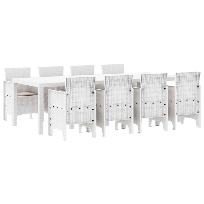 Ute Spisegruppe 9 pcs Lysegrå 250 x 100 x 73 cm Plastikk rattan