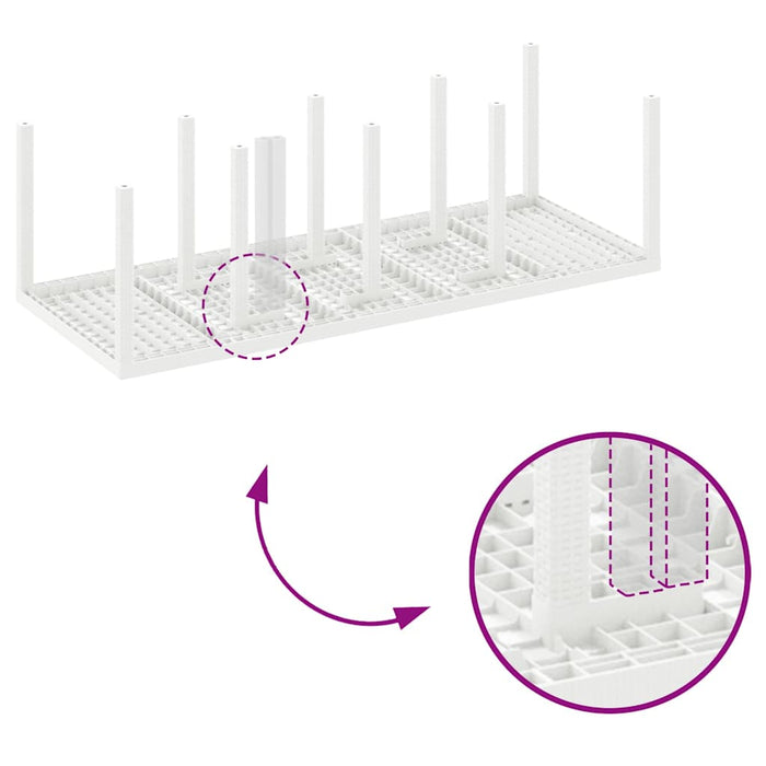 Ute Spisegruppe 9 pcs Lysegrå 250 x 100 x 73 cm Plastikk rattan