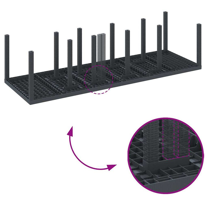 Hage Spisegruppe 11 pcs Antrasitt 300 x 100 x 73 cm Poly rattan