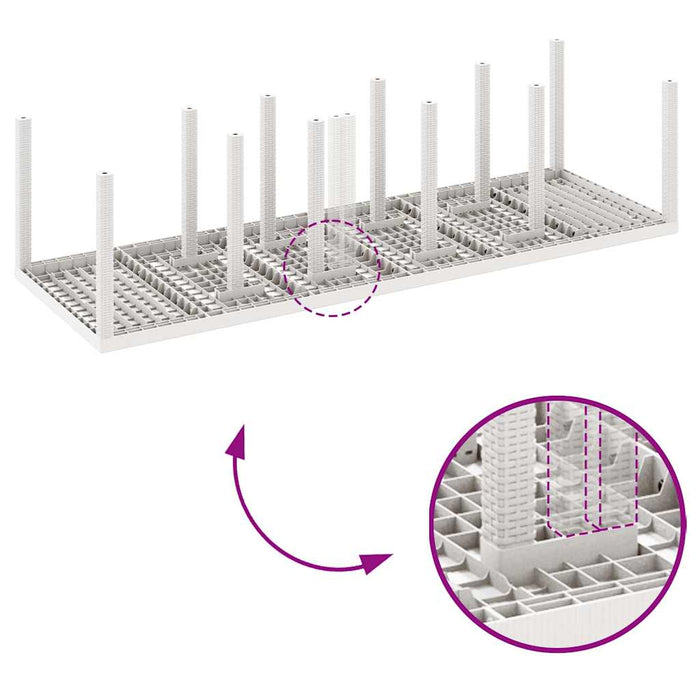 11-delt Hage Spisegruppe med Puter Hvit Polyrotting, vidaXL Hagebord Hvit 150x100x73 cm Polyrotting, vidaXL Hage Stoler med Puter 2 stk Hvit Polyrotting, vidaXL Hage Stoler med Puter 4 stk Hvit Polyrotting