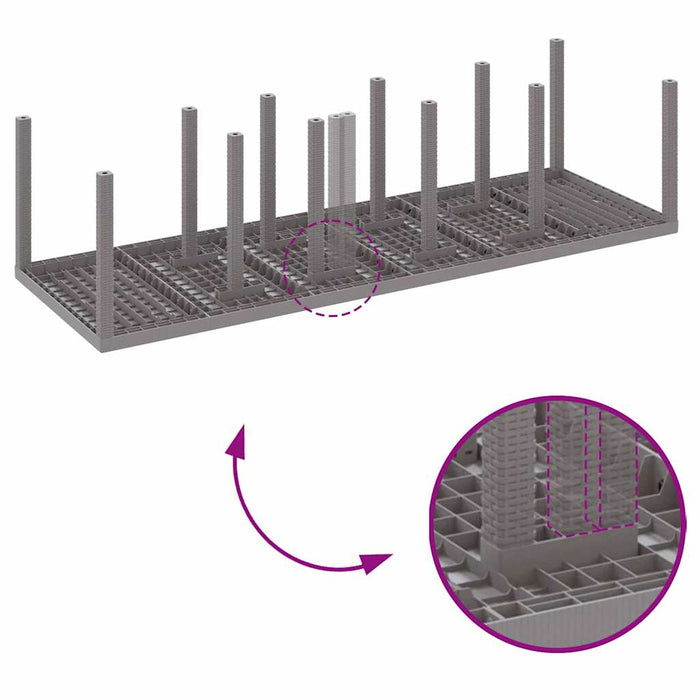 Hage Spisegruppe med pute 11 pcs Lysegrå Rattan og Aluminium