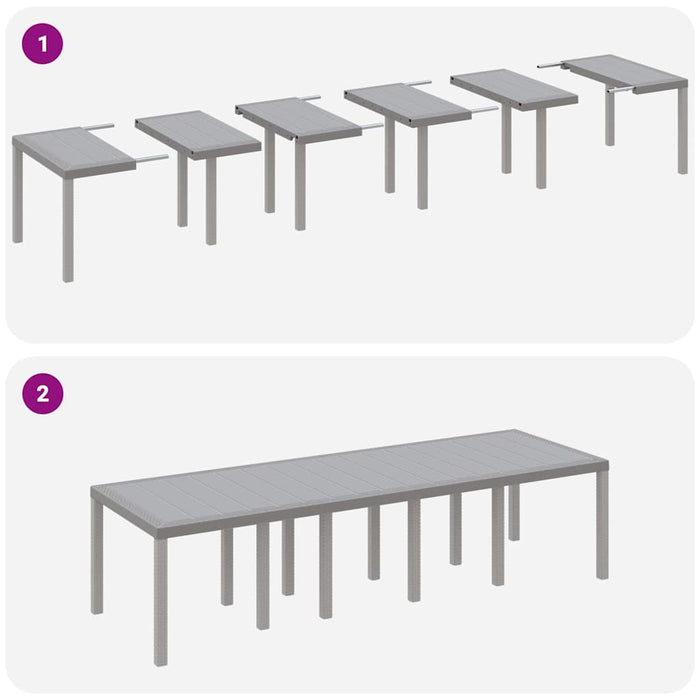 11 Delt Hage Spisegruppe med Puter Lysegrå Polyrotting, vidaXL Hage Bord Lysegrå 150x100x73 cm Polyrotting, vidaXL Hage Stoler med Puter 2 stk Lysegrå Polyrotting, vidaXL Hage Stoler med Puter 4 stk Lysegrå Polyrotting