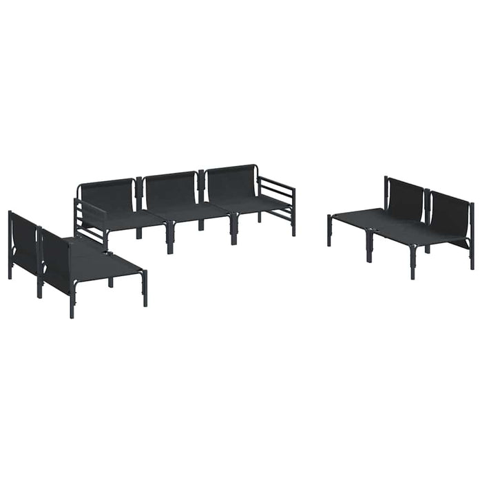 Hagesofa Set 7 pcs Antrasitt Stål