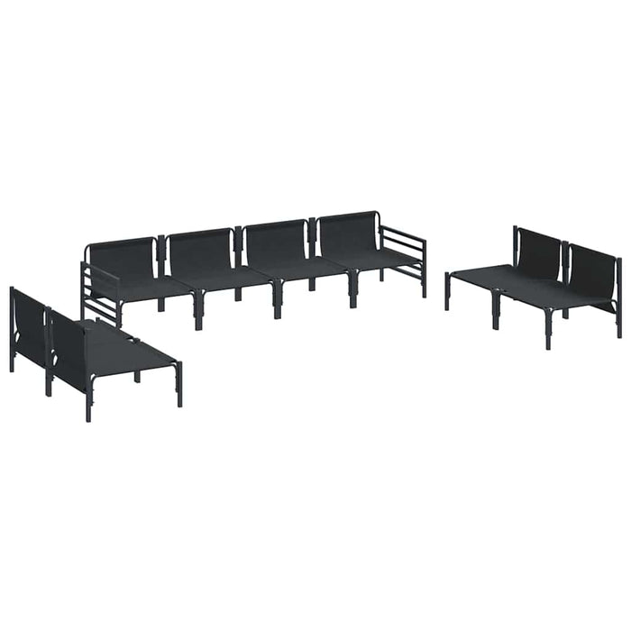 Hagesofa Set 8 pcs Antrasitt Stål