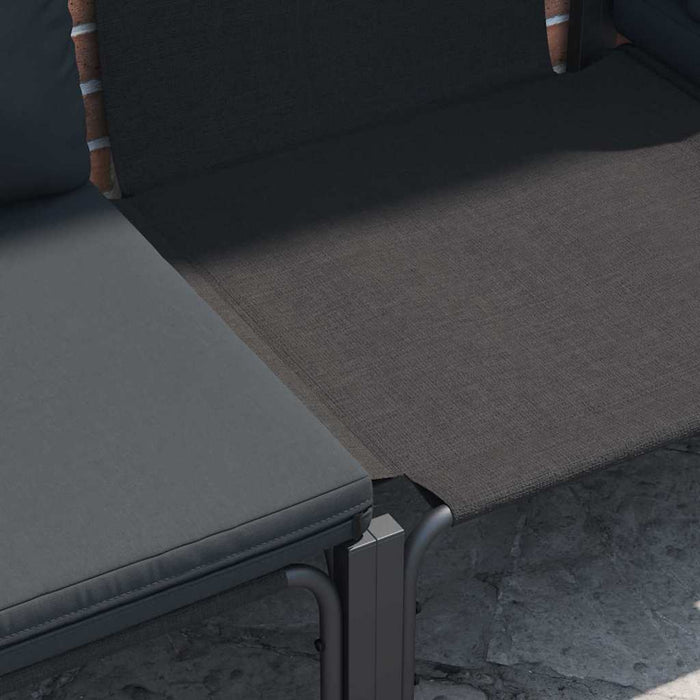 Hagesofa Set 6 pcs Antrasitt Stål