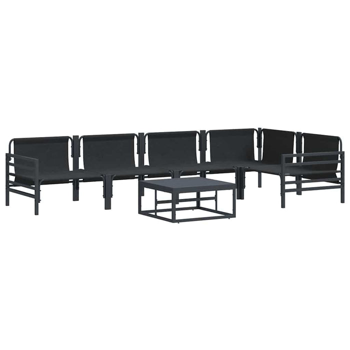 Hagesofa Set 6 pcs Antrasitt Stål