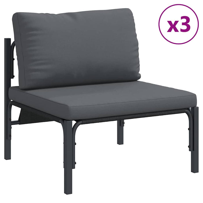 Hagesofa Set 7 pcs Antrasitt Stål