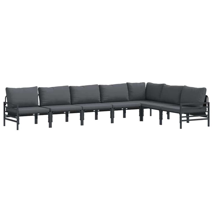 Hagesofa Set 7 pcs Antrasitt Stål